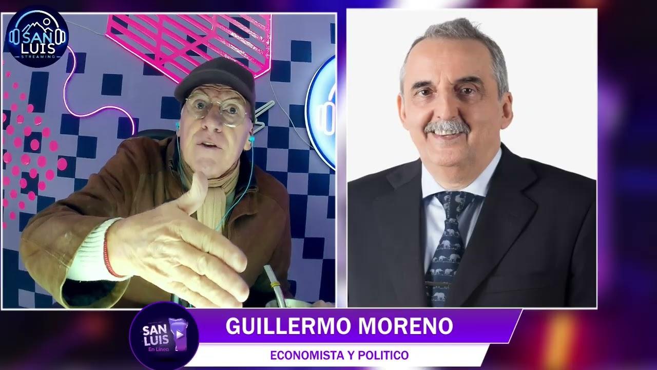 El economista Guillermo Moreno analizando la crisis económica nacional junto al periodista Alberto Trombetta.