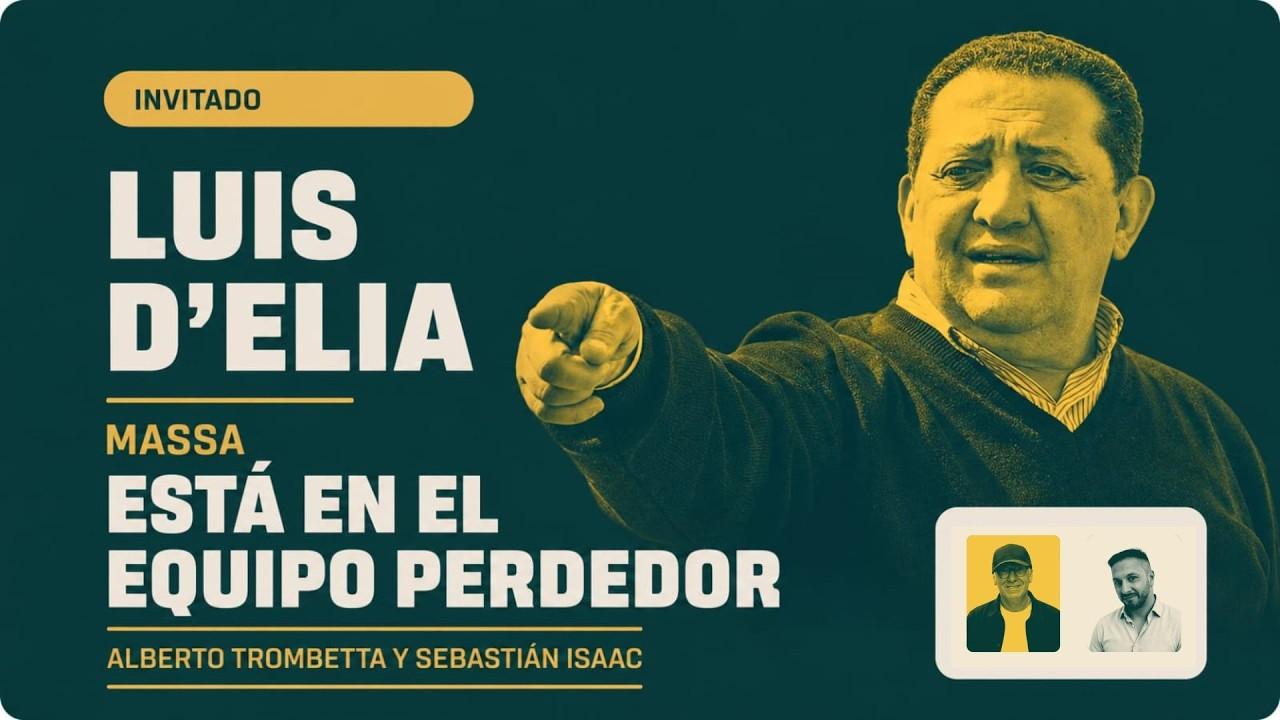 Luis D'Elia hablando de frente durante la entrevista