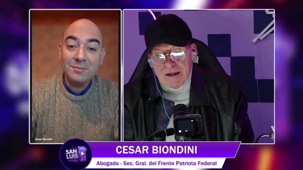 El dirigente César Biondini en comunicación con Alberto Trombetta para el programa San Luis en Línea.