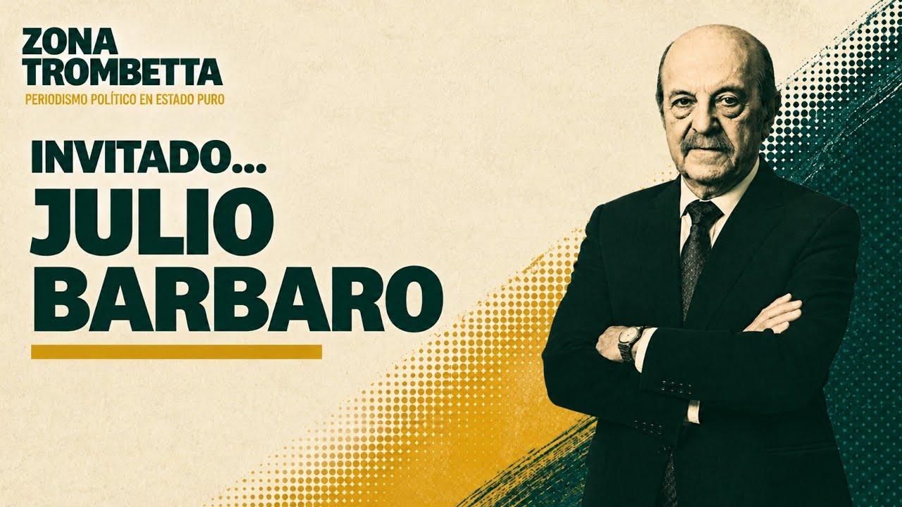 Julio Bárbaro brindando declaraciones políticas en formato de entrevista.