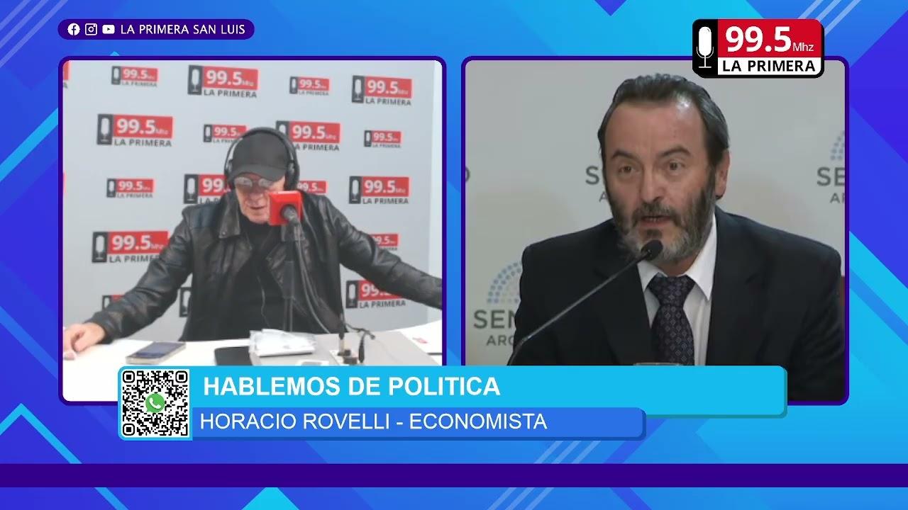 El economista Horacio Rovelli dialogando de forma virtual con Alberto Trombetta sobre el último informe del Fondo Monetario Internacional.