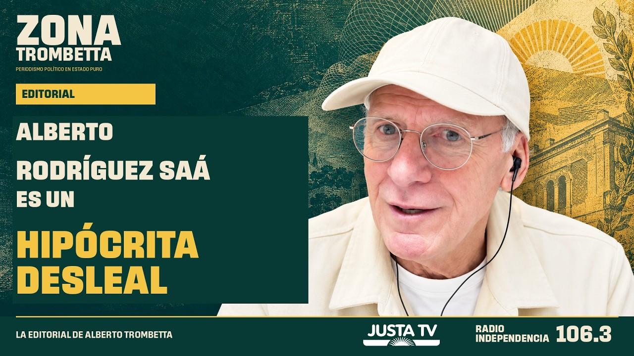 Alberto Trombetta en el estudio del programa analizando la actualidad política y criticando duramente a Alberto Rodríguez Saá.