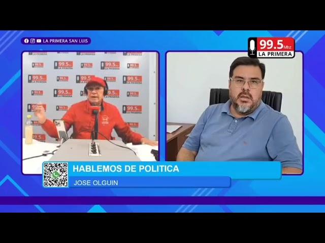 El periodista Alberto Trombetta entrevistando al Dr. José Olguín sobre la causa Molino Fénix.