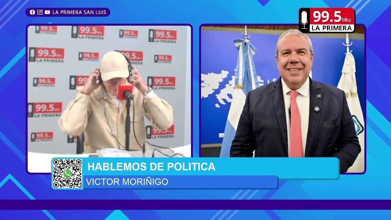 El diputado provincial Víctor Moriñigo analizando las reformas legislativas y educativas en diálogo con Alberto Trombetta.