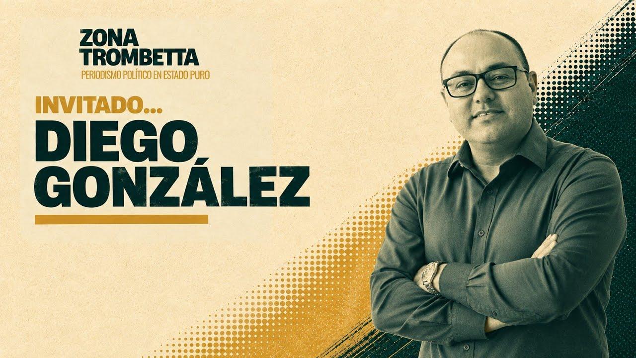Diego González durante su explosiva entrevista con Alberto Trombetta y Sebastián Isaac