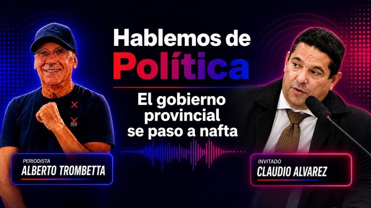 El diputado nacional Claudio Álvarez gesticula durante una entrevista de política.