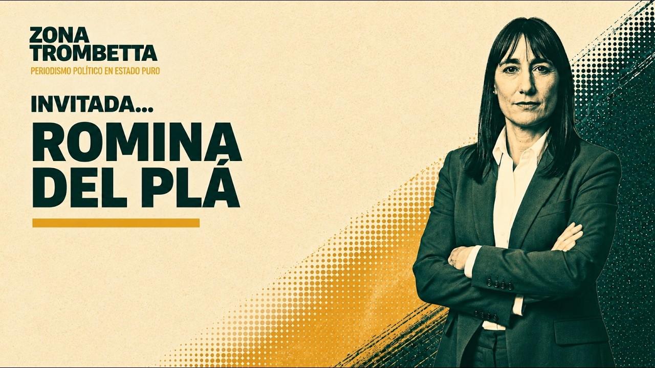 Romina Del Plá brindando una entrevista política por videollamada.